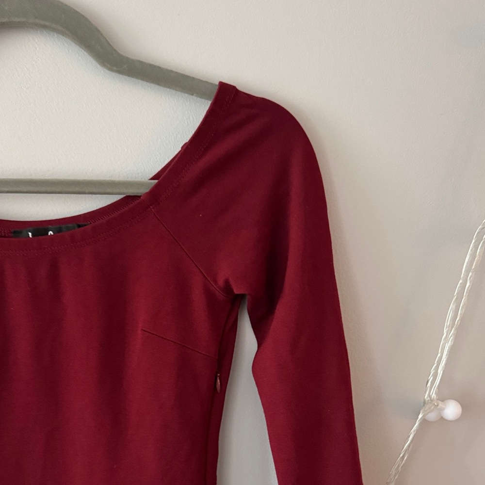 Yes to the Mesh burgundy dress LULUS size S - Picture 6 of 15